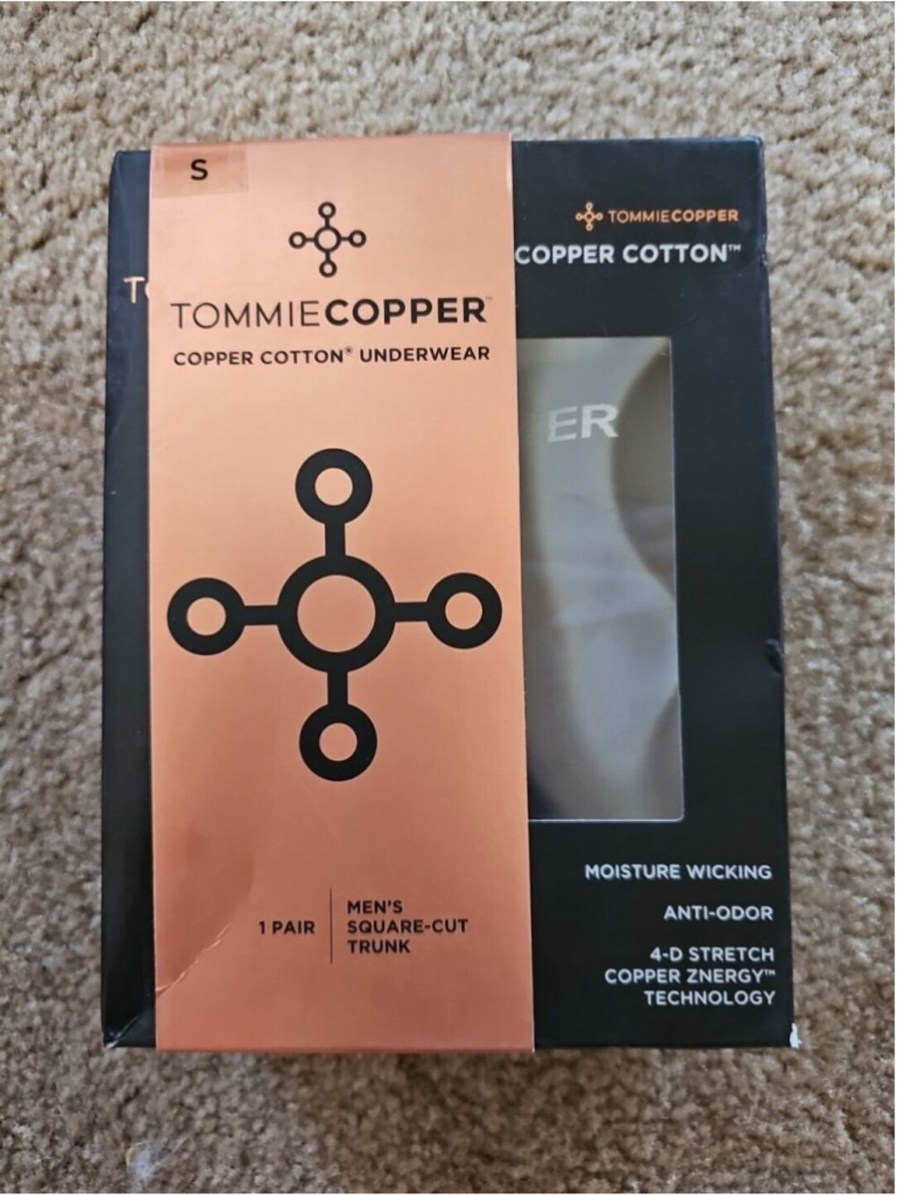 Tommie Copper Cotton Men's Square-Cut Trunk Underwear Size Small NEW $25 Navy